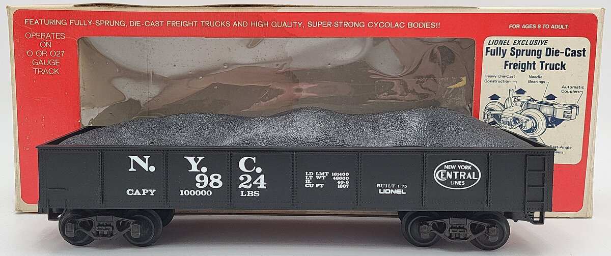 Lionel 6-9824 O Gauge New York Central Gondola with Coal Load VG/Box