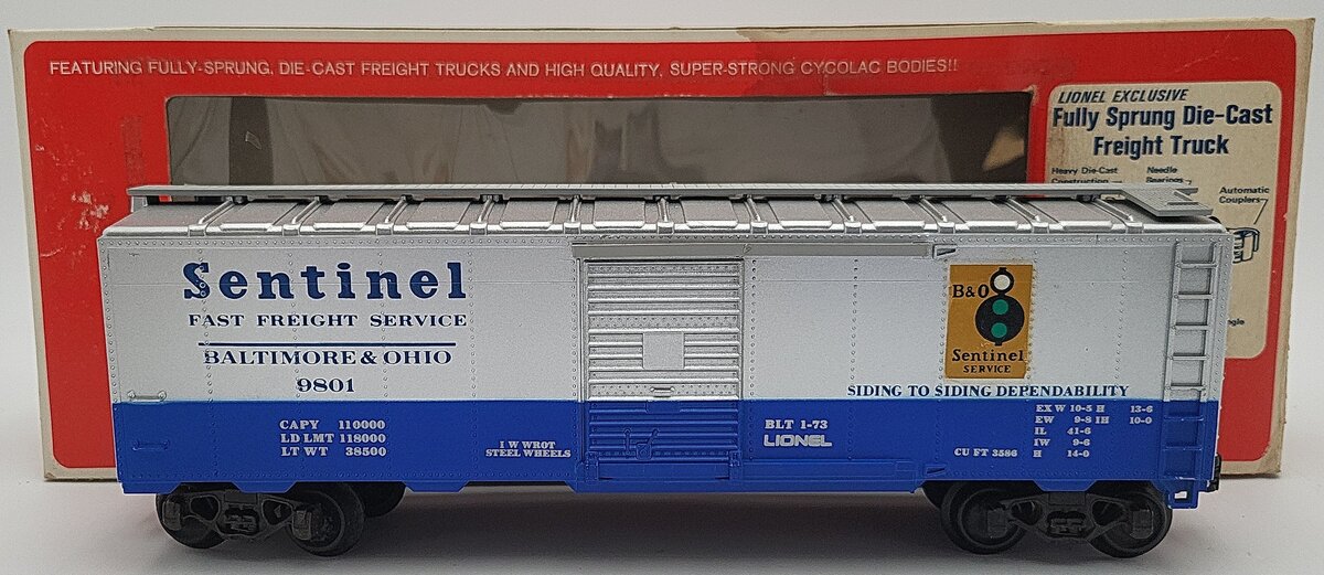 Lionel 6-9801 O Gauge Baltimore & Ohio Sentinel Box Car EX/Box