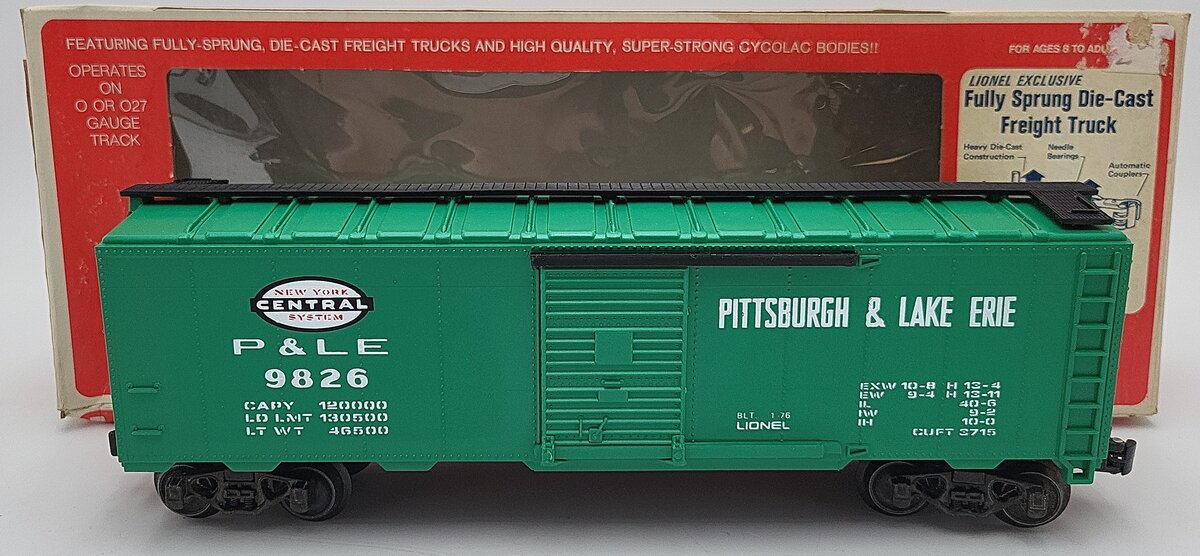 Lionel 6-9826 O Gauge New York Central Pittsburgh & Lake Erie Box Car EX/Box