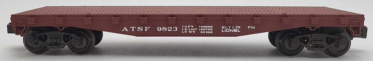 Lionel 6-9823 O Gauge Santa Fe Flatcar with Freight Load EX/Box
