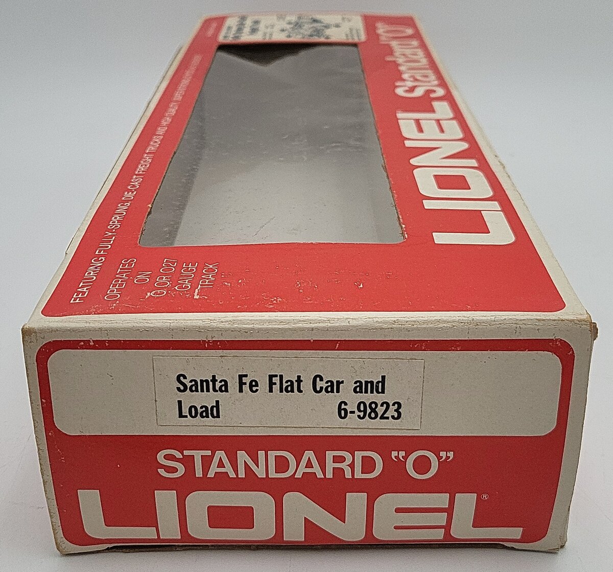 Lionel 6-9823 O Gauge Santa Fe Flatcar with Freight Load EX/Box