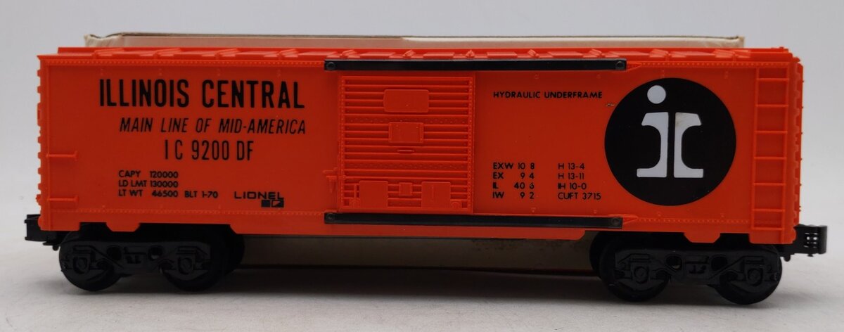 Lionel 6-9200 O Gauge Illinois Central Boxcar #9200 VG/Box