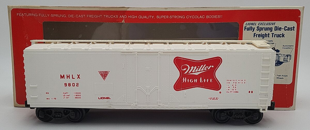 Lionel 6-9802 O Gauge Miller High Life Reefer Car #9802 EX/Box