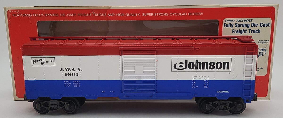 Lionel 6-9803 O Gauge Johnson Wax Box Car EX/Box