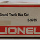 Lionel 6-9735 O Gauge Grand Trunk Boxcar EX/Box