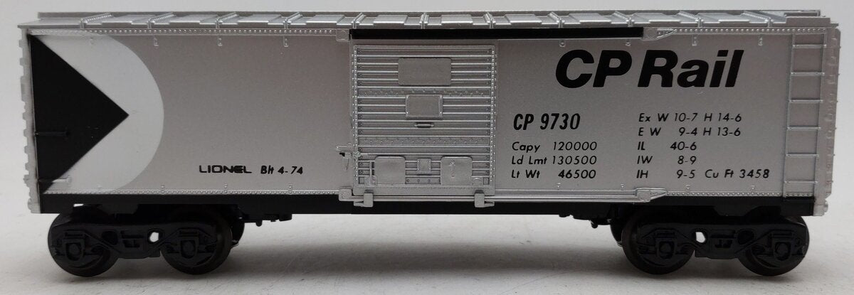 Lionel 6-9730 O Gauge CP Rail Boxcar--Black Letters EX/Box