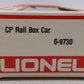 Lionel 6-9730 O Gauge CP Rail Boxcar--Black Letters EX/Box