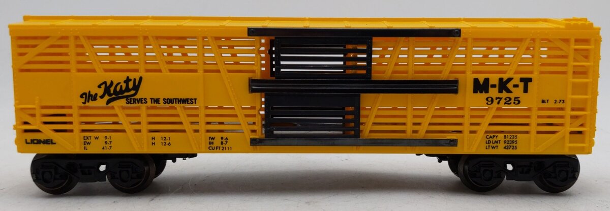 Lionel 6-9725 O Gauge Missouri Kansas Texas Bi-Level Stock Car VG/Box