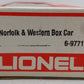 Lionel 6-9771 O Gauge Norfolk and Western Boxcar EX/Box
