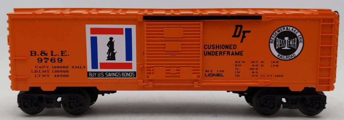 Lionel 6-9769 O Gauge Bessemer & Lake Erie Boxcar EX/Box