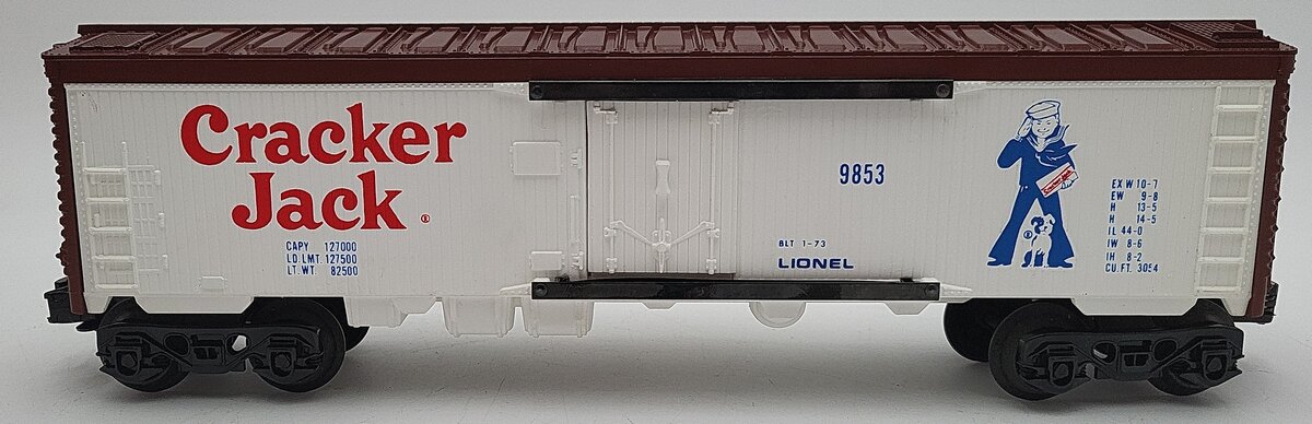 Lionel 6-9853 O Gauge Cracker Jack Billboard Reefer Car (White) VG/Box
