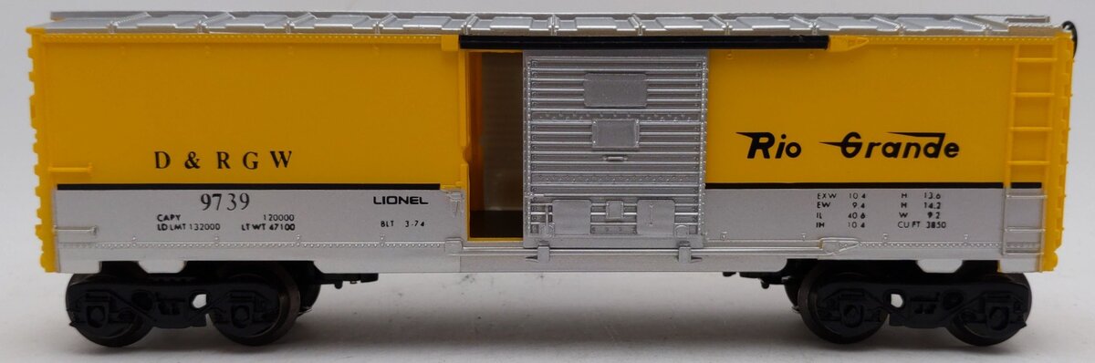 Lionel 6-9739 O Gauge Denver and Rio Grande Western Boxcar VG/Box