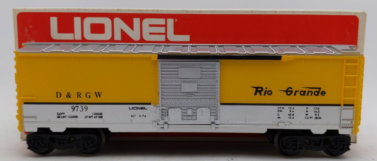 Lionel 6-9739 O Gauge Denver and Rio Grande Western Boxcar VG/Box