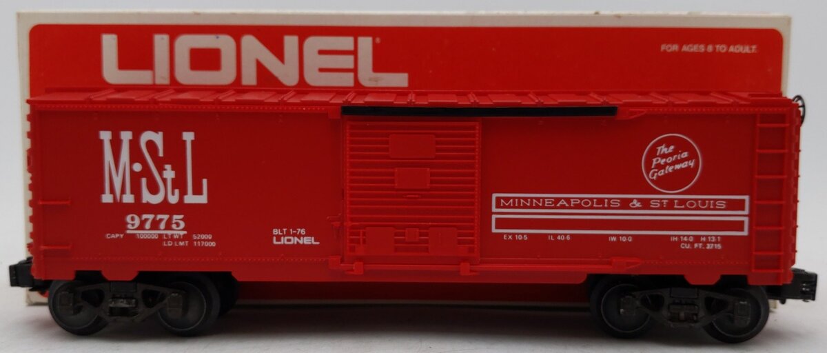Lionel 6-9775 O Gauge Minneapolis & St. Louis Boxcar VG/Box