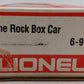 Lionel 6-9782 O Gauge The Rock Boxcar VG/Box