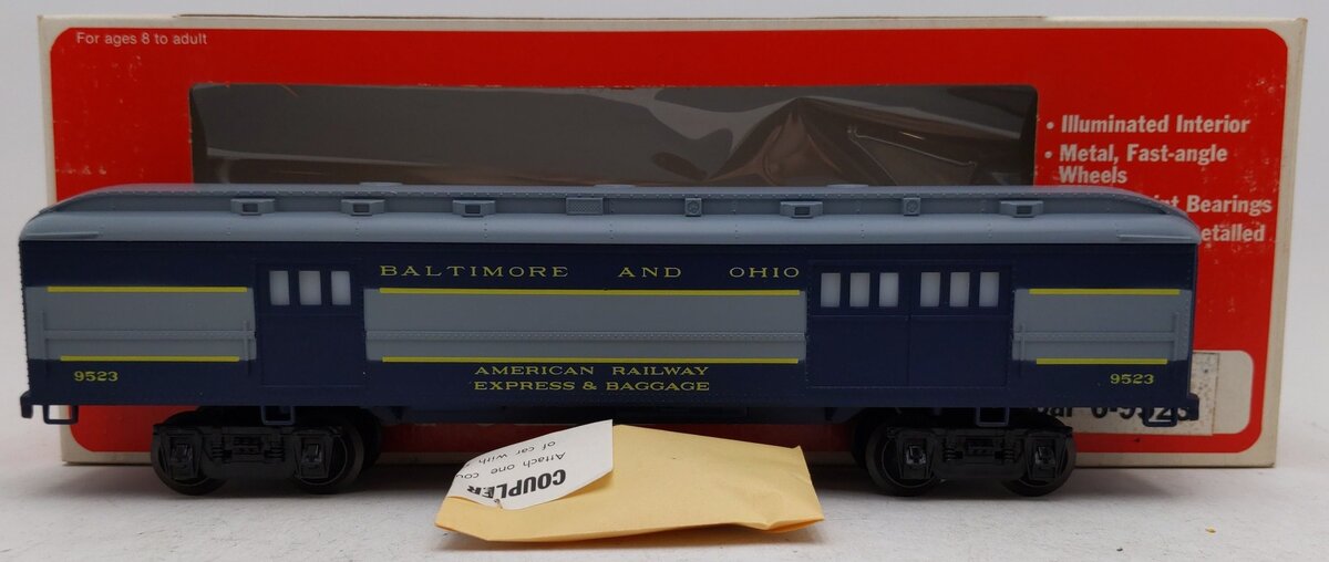 Lionel 6-9523 O Gauge Baltimore & Ohio Baggage Car EX/Box