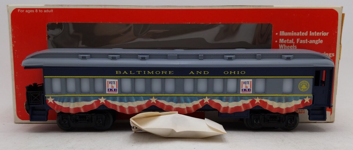 Lionel 6-9529 O Baltimore & Ohio Eisenhower Campaign Observation Car EX/Box