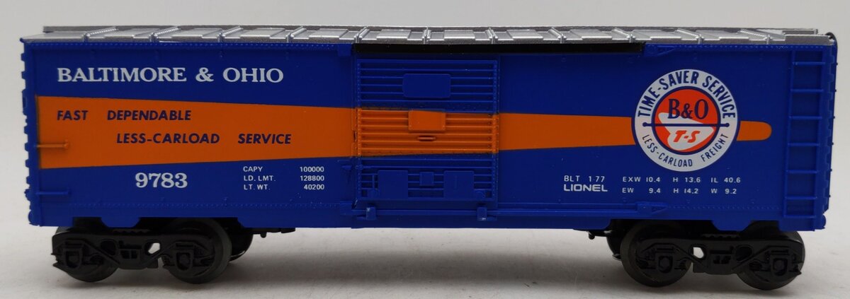 Lionel 6-9783 O Gauge Baltimore and Ohio Time Saver Boxcar VG/Box