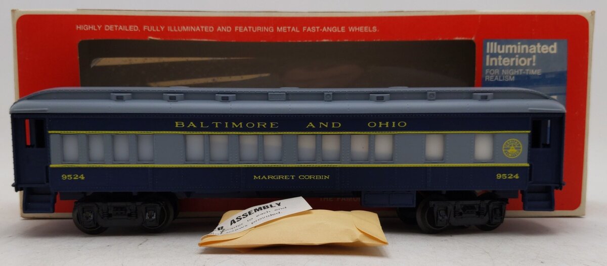Lionel 6-9524 O Gauge Baltimore & Ohio "Margaret Corbin" Passenger Car #9524 EX/Box