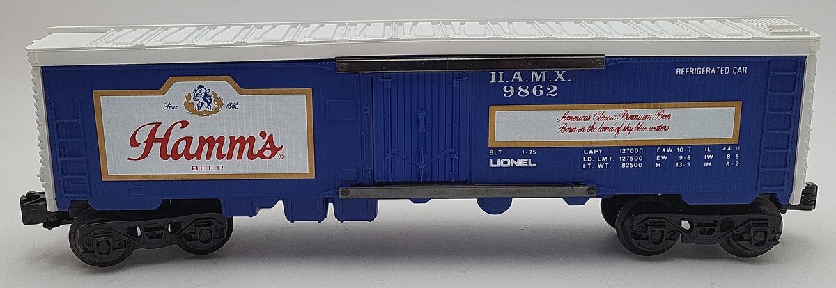 Lionel 6-9862 O Gauge Hamm's Beer Billboard Reefer Car EX/Box
