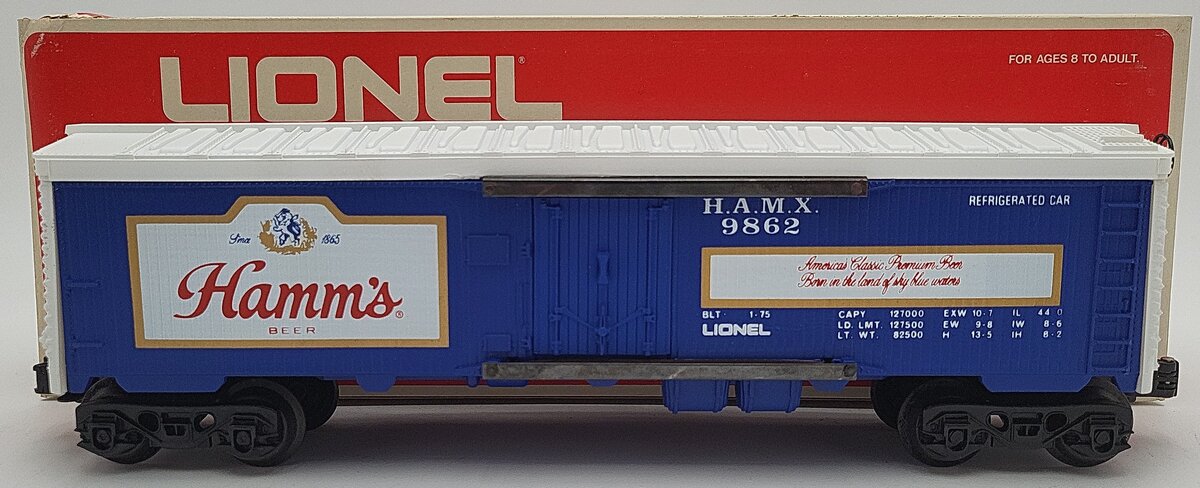 Lionel 6-9862 O Gauge Hamm's Beer Billboard Reefer Car EX/Box