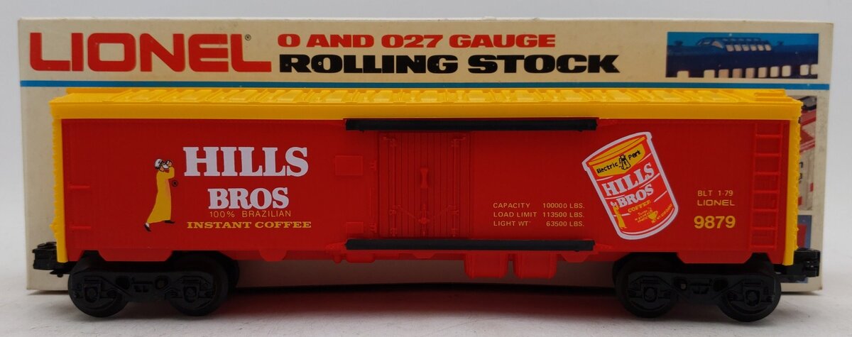 Lionel 6-9879 O Hills Bros. Coffee Billboard Reefer Car EX/Box