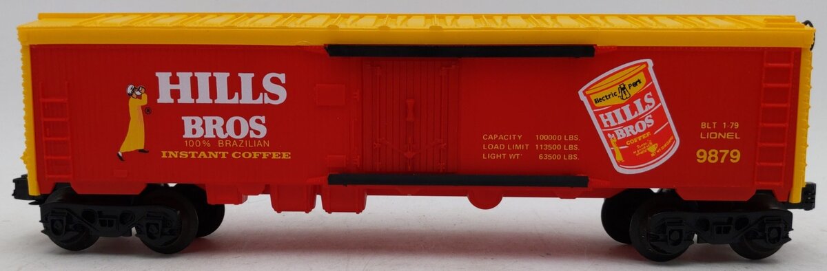 Lionel 6-9879 O Hills Bros. Coffee Billboard Reefer Car EX/Box