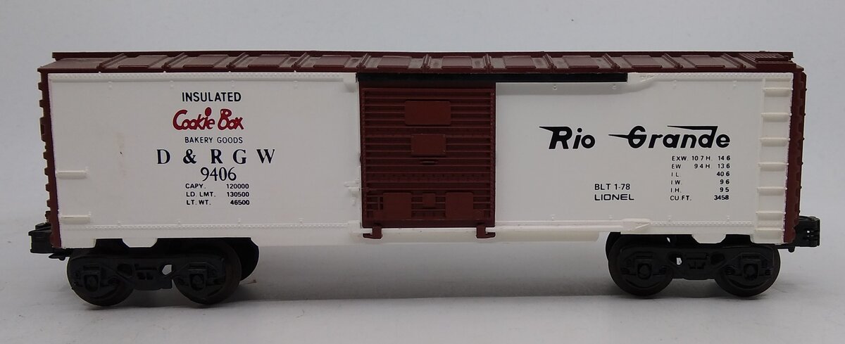 Lionel 6-9406 O Gauge Denver and Rio Grande West Cookie Boxcar LN/Box