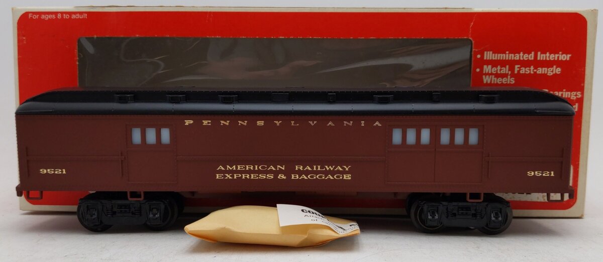 Lionel 6-9521 O Gauge Pennsylvania Illuminated Baggage Car #9521 EX/Box