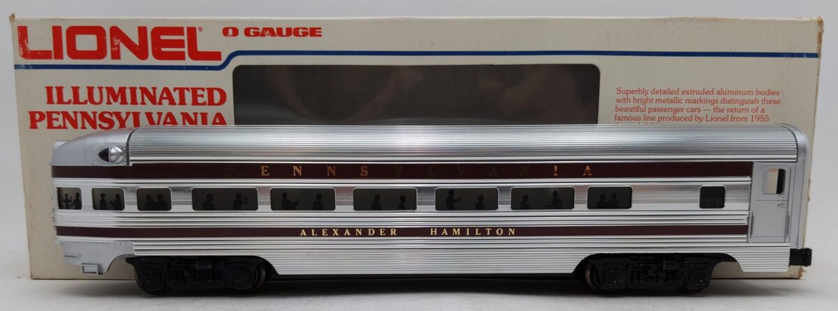 Lionel 6-9574 O Gauge Pennsylvania "Alexander Hamilton" Aluminum Observation Car VG/Box