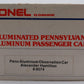 Lionel 6-9574 O Gauge Pennsylvania "Alexander Hamilton" Aluminum Observation Car VG/Box