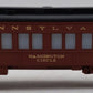 Lionel 6-9515 O Gauge Pennsylvania Washington Circle Pullman Car EX/Box