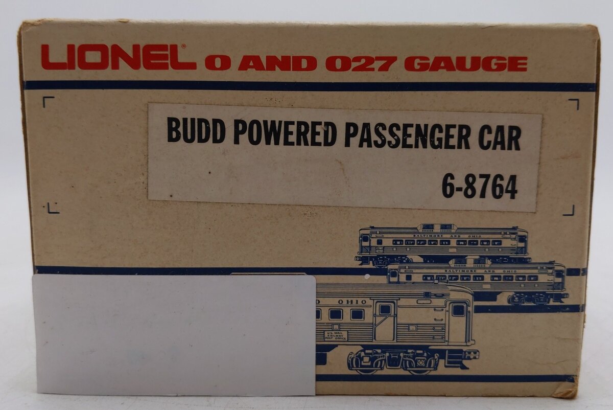 Lionel 6-8764 O Gauge Baltimore & Ohio RDC Budd Powered  Passenger Car #8764 VG/Box