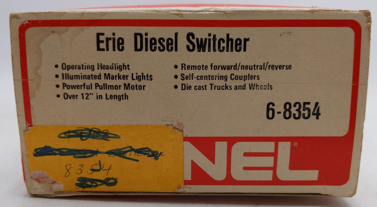 Lionel 6-8354 O Gauge Erie NW-2 Diesel Locomotive Switcher #8354 VG/Box