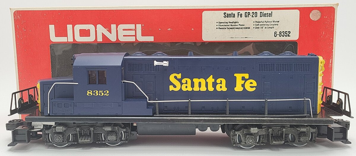 Lionel 6-8352 O Gauge Santa Fe GP-20 Powered Diesel Locomotive #8352 VG/Box