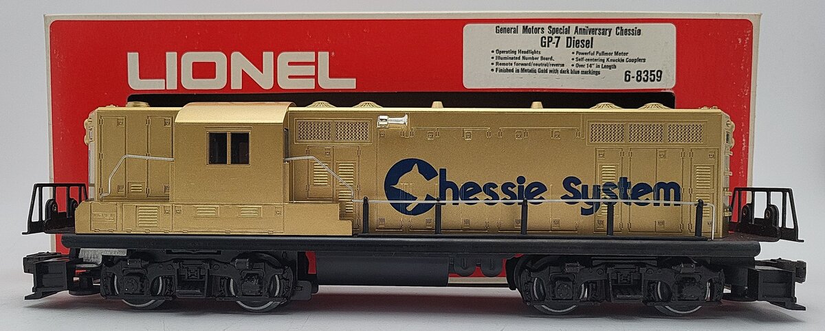 Lionel 6-8359 O Gauge Chessie System GM Gold GP7 Diesel Engine EX/Box