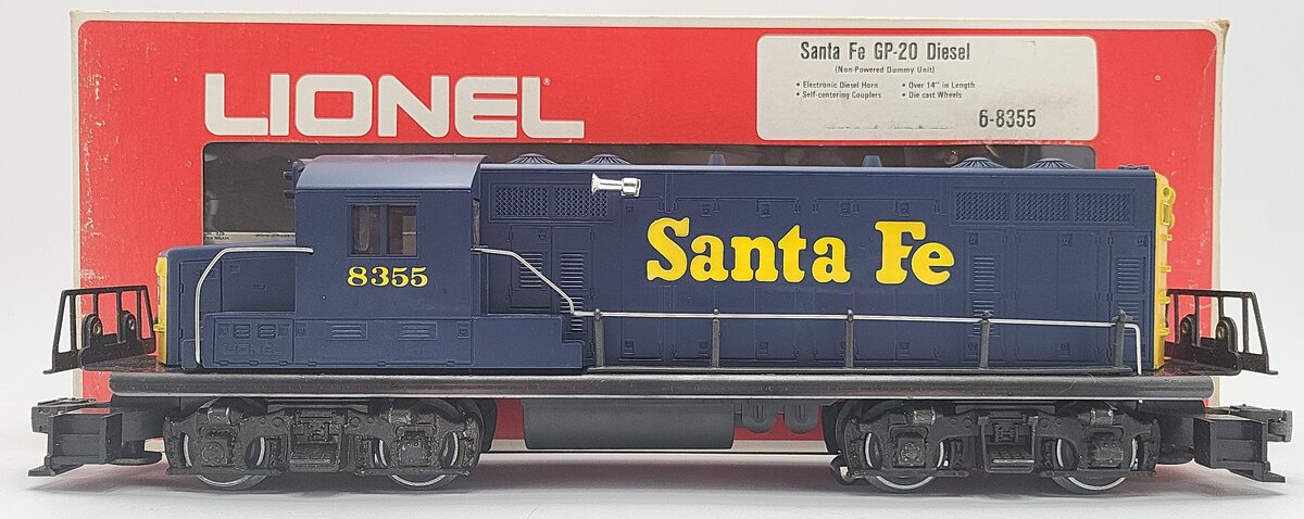 Lionel 6-8355 O Gauge Santa Fe GP-20 Non-Powered Diesel Locomotive w/Horn #8355 VG/Box