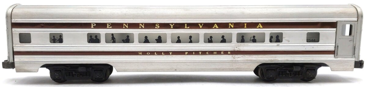 Lionel 2544 Vintage O Pennsylvania Molly Pitcher Aluminum Pullman Car VG
