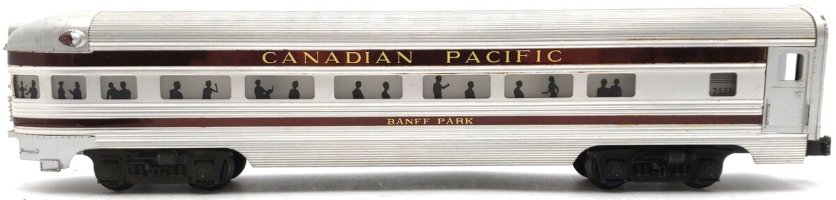 Lionel 2551 Vintage O Canadian Pacific Banff Park Aluminum Observation Car VG