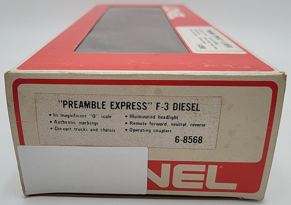 Lionel 6-8568 O Gauge Preamble Express F3 A Diesel Locomotive #8568 EX/Box