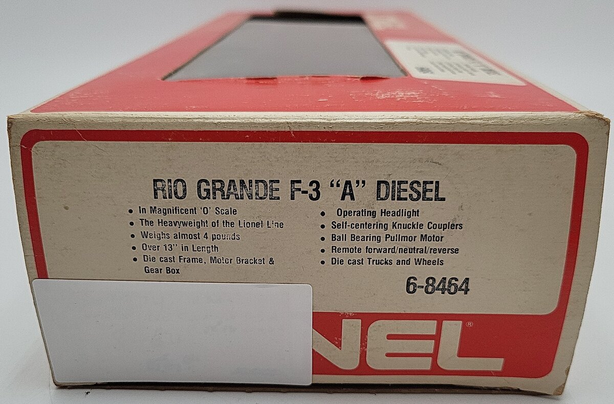 Lionel 6-8464 O Gauge Rio Grande F3 A Powered Diesel Locomotive #8464 EX/Box