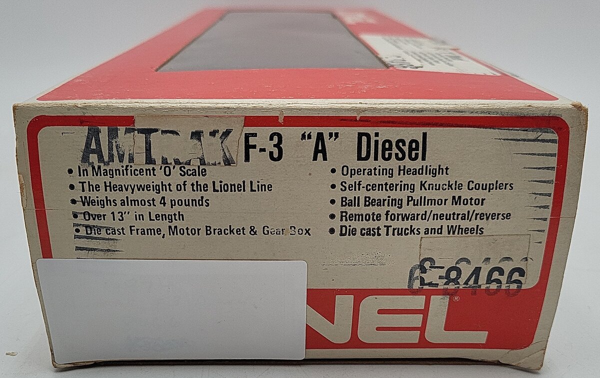 Lionel 6-8466 O Gauge Amtrak F3 A Powered Diesel Locomotive EX/Box