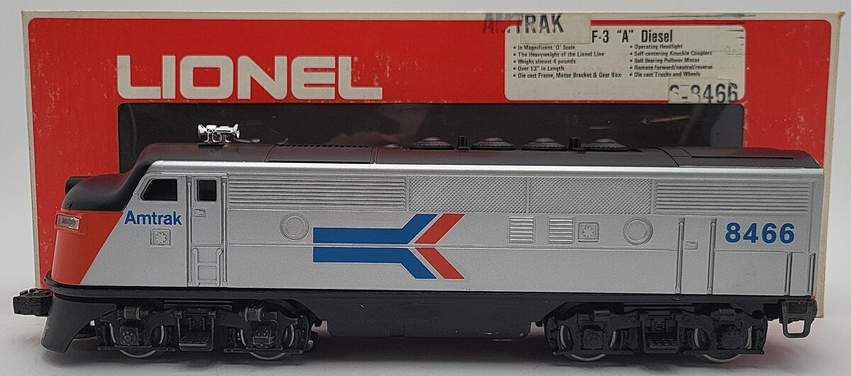 Lionel 6-8466 O Gauge Amtrak F3 A Powered Diesel Locomotive EX/Box