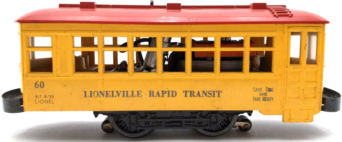 Lionel 60 Vintage O Lionelville Motorized Rapid Transit Trolley VG