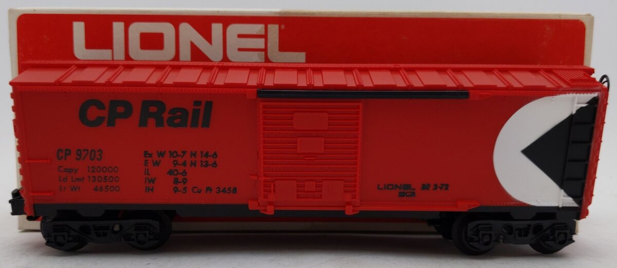 Lionel 6-9703 O Gauge CP Rail Red Box Car VG/Box
