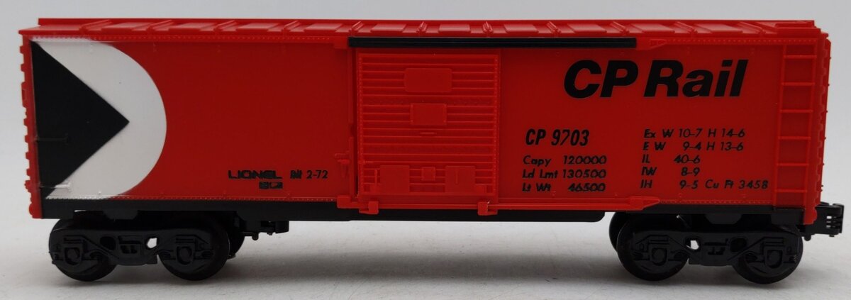 Lionel 6-9703 O Gauge CP Rail Red Box Car VG/Box