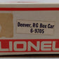 Lionel 6-9705 O Gauge Denver & Rio Grande Western Box Car VG/Box