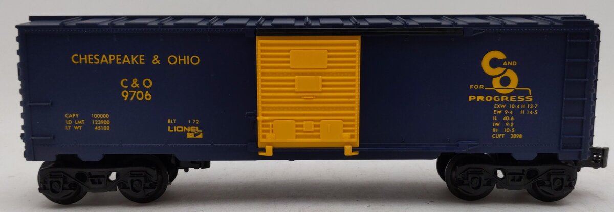 Lionel 6-9706 O Gauge Chesapeake and Ohio Boxcar VG/Box
