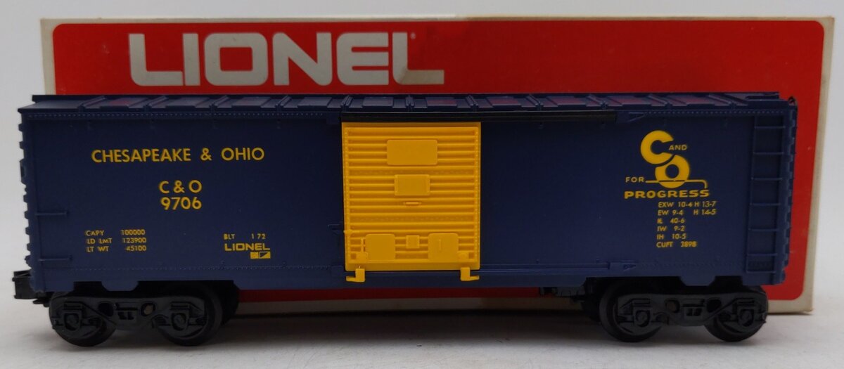 Lionel 6-9706 O Gauge Chesapeake and Ohio Boxcar VG/Box
