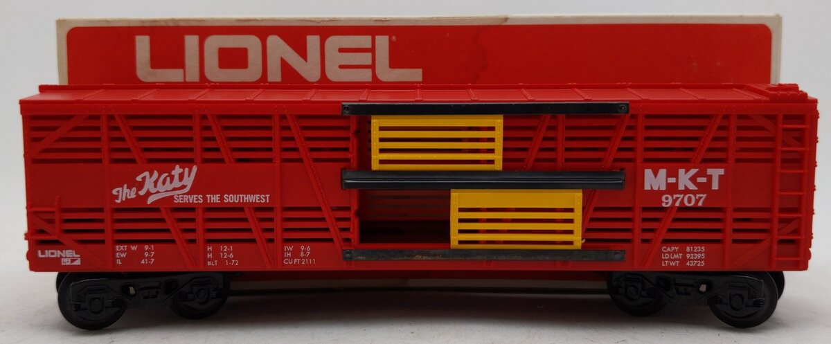 Lionel 6-9707 O Gauge Missouri, Kansas and Texas Cattle Car VG/Box